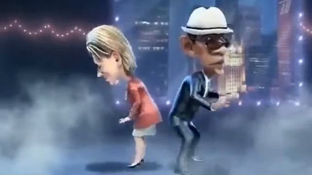 Обама и  Клинтон .Мультличности