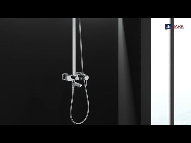 Смеситель для ванны/душа с рег. штангой и верх. д/л «Тропич. дождь» LEMARK TROPIC LM7004C смотреть онлайн