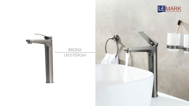 Смеситель для умывальника монолитный LEMARK BRONX LM3709GM смотреть онлайн