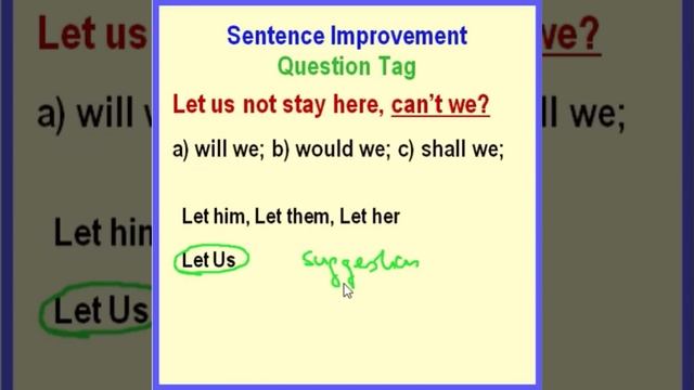 Sentence Improvement I Question Tag I Question Tag With Let Us I смотреть онлайн