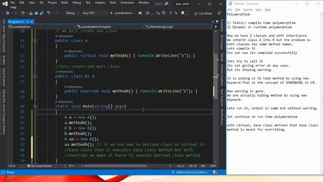 Understand Polymorphism and Shadowing in C# in detail with live easy examples смотреть онлайн