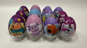 Распаковка 12 шоколадных яиц + Киндер 220 гр