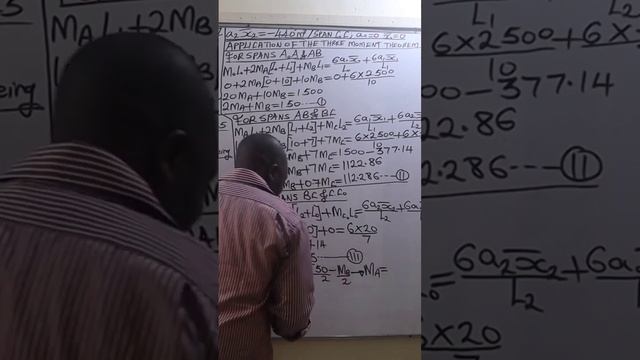 How to calculate support moments for a fixed beam using the three moments theorem. смотреть онлайн