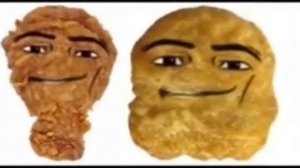 chicken feet and nuggets singing in french