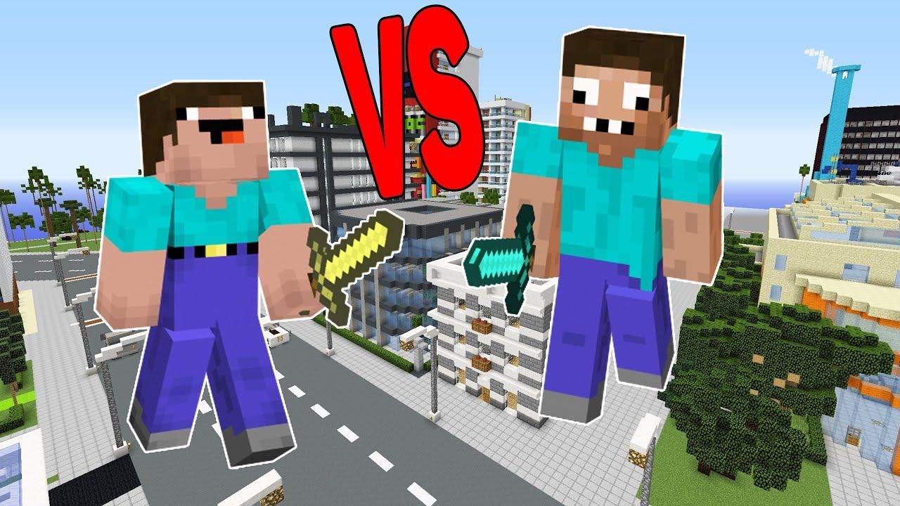 НУБ КИНГ КОНГ ПРОТИВ ПРО ГОДЗИЛЛА В БОЛЬШОМ ГОРОДЕ МАЙНКРАФТ ! НУБ И ПРО И ТРОЛЛИНГ БИТВА ГИГАНТОВ смотреть онлайн