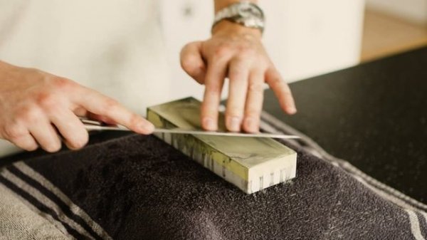 ASMR Knife Sharpening on Whetstone  Relaxing Sharpening Sounds