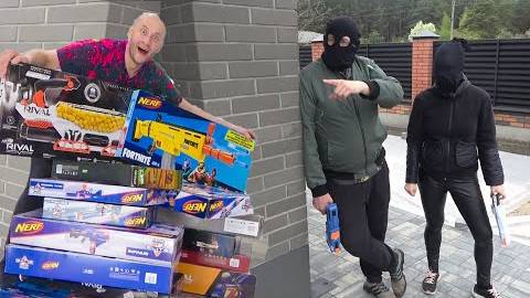 УКРАЛИ 100 НЕРФОВ ЛЫСАЯ_БОРОДА НЕ ЗНАЕТ, ЧТО ДЕЛАТЬ NERF BROTH смотреть онлайн