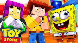 ГУБКА БОБ - СМЕШНАЯ ИГРУШКА! ИСТОРИЯ ИГРУШЕК В МАЙНКРАФТ [перезалив]