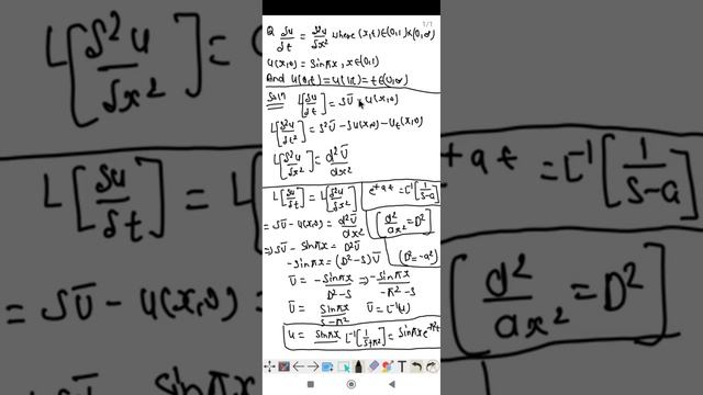 Heat equation | laplace transformation | method in pde | # short смотреть онлайн