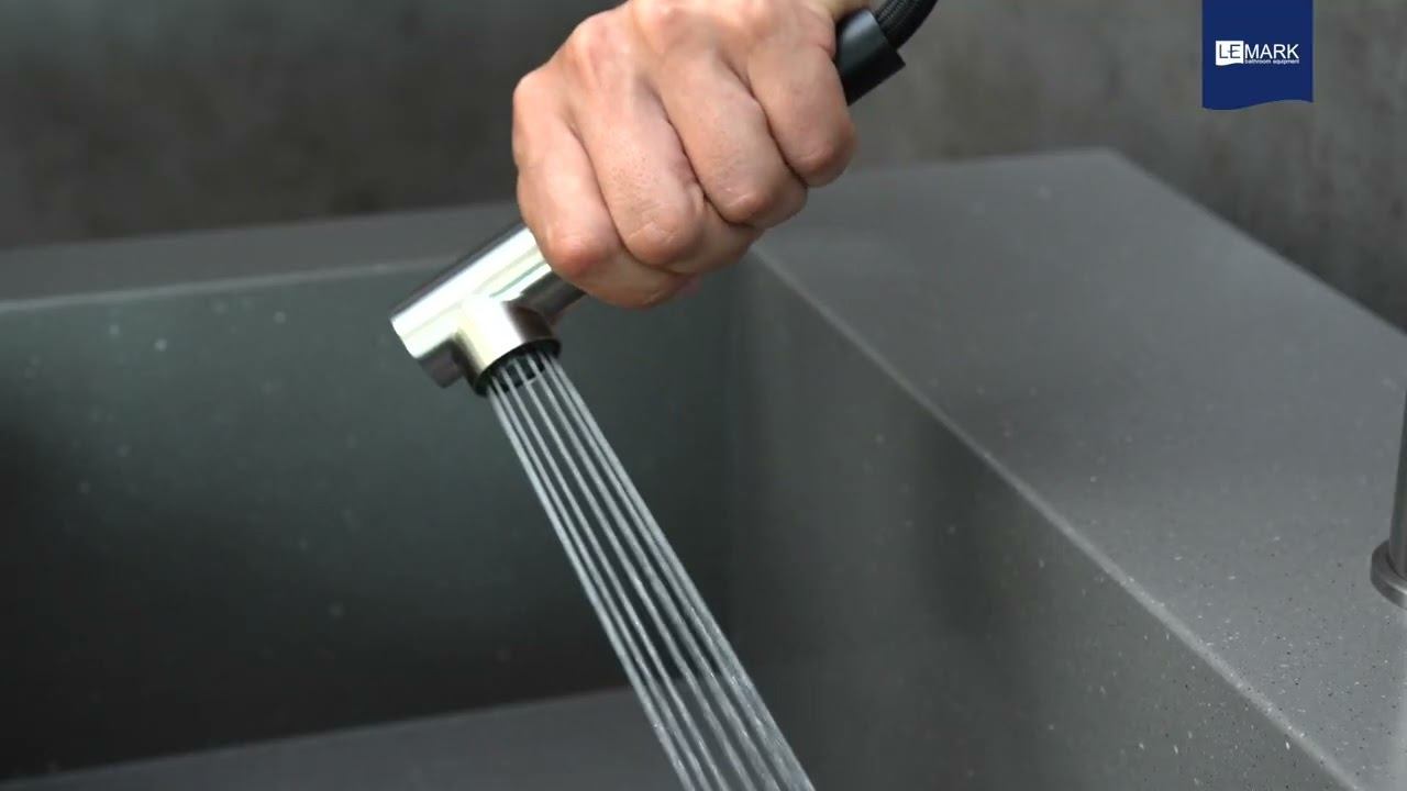 Смеситель Lemark Expert LM5085S для кухни с вытягивающимся поворотным изливом смотреть онлайн