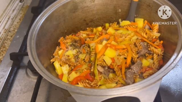 MAKARON PALOV🔥 Приготовление макаронного плова🔥 Cooking Pasta Pilaf