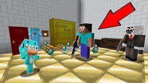 КАК ПРО ЧИТЕРУ И РЕБЕНКУ ОГРАБИТЬ БАНК МАЙНКРАФТ ? ПРОФЕССИОНАЛ И ТРОЛЛИНГ ЛОВУШКА MINECRAFT МУЛЬТИК