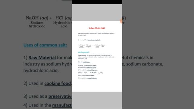What is Common Salt (Sodium Chloride) | #chemistryclass10th #chemistrymathsmasterteacher #NaCl смотреть онлайн