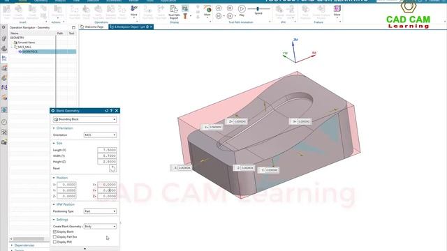 Siemens NX CAM Tutorials #3 | WORKPIECE | Define Blank and Machining Part (NX 1953 version) смотреть онлайн