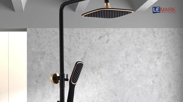 Смеситель для ванны и душа с верхней душевой лейкой «Тропический дождь» LEMARK SWAN LM5462BG смотреть онлайн