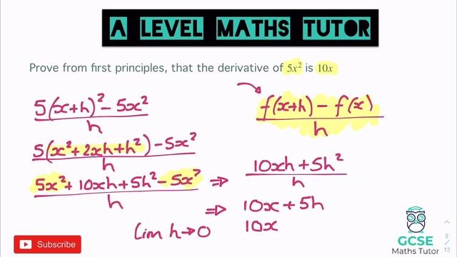 Differentiation from First Principles | Calculus | A-Level Maths Series смотреть онлайн