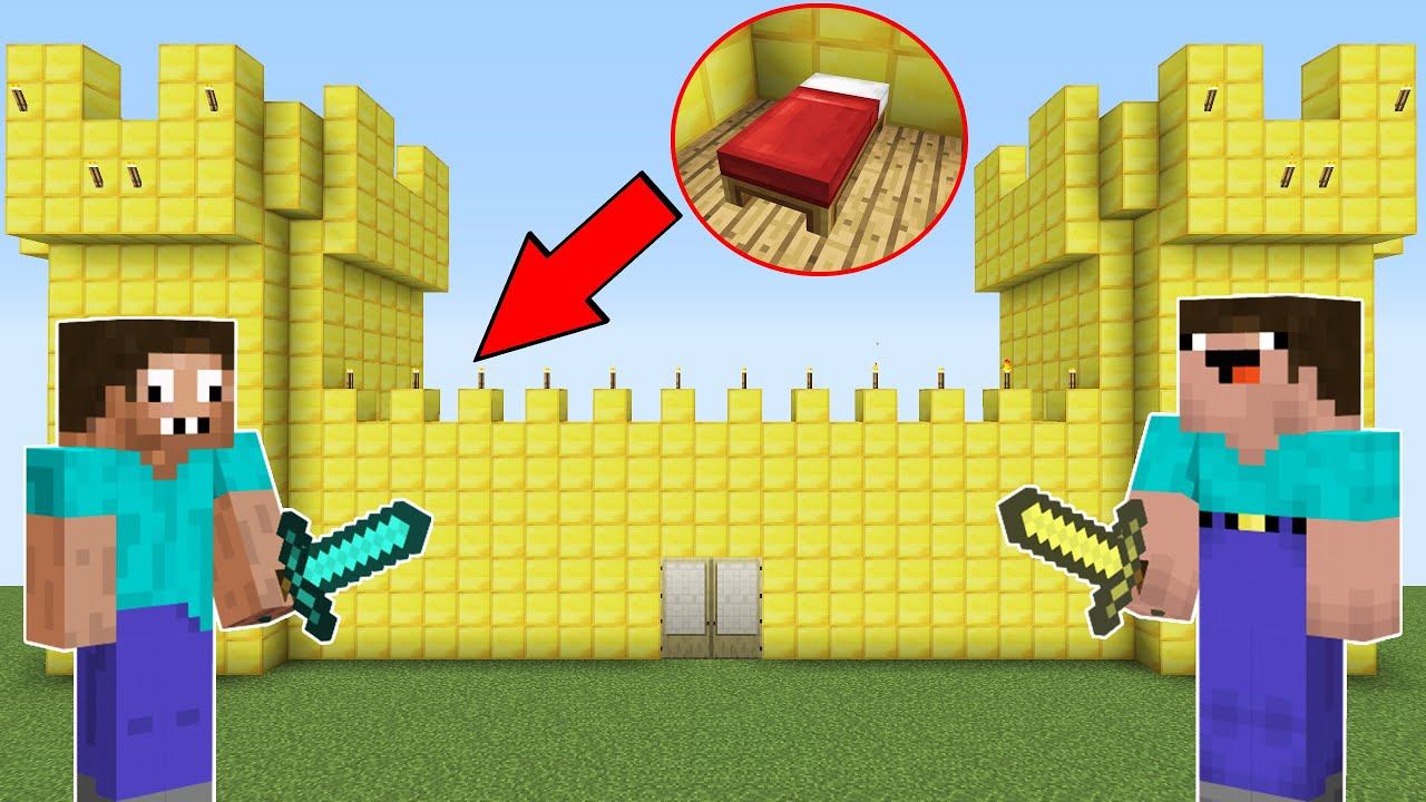 КАК СЛОМАТЬ КРОВАТЬ В ЗАМОК НУБИКА МАЙНКРАФТ ? КРЕПОСТЬ НУБА ПРОТИВ КРЕПОСТЬ ПРО ТРОЛЛИНГ ЛОВУШКА ! смотреть онлайн