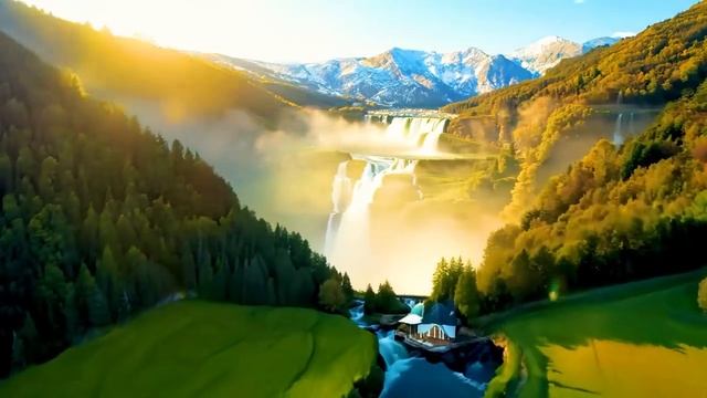 Завораживающие пейзажи, полет над землёй, музыка для отдыха, антистресс смотреть онлайн