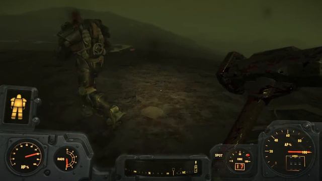 Fallout 4 - Glowing Sea: Bloodied Hammer Stingwings Combat Gameplay with Paladin Danse PS4 смотреть онлайн