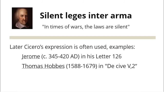Silent leges inter arma - "In times of wars, the laws are silent" (Cicero) | Verbis Latinis смотреть онлайн