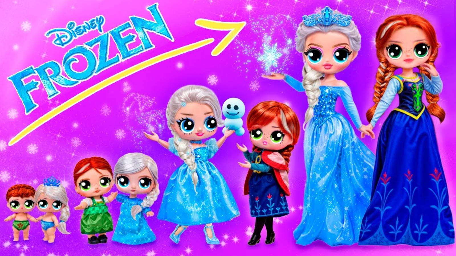 Холодное сердце: Эльза и Анна взрослеют! 32 поделки для кукол смотреть онлайн