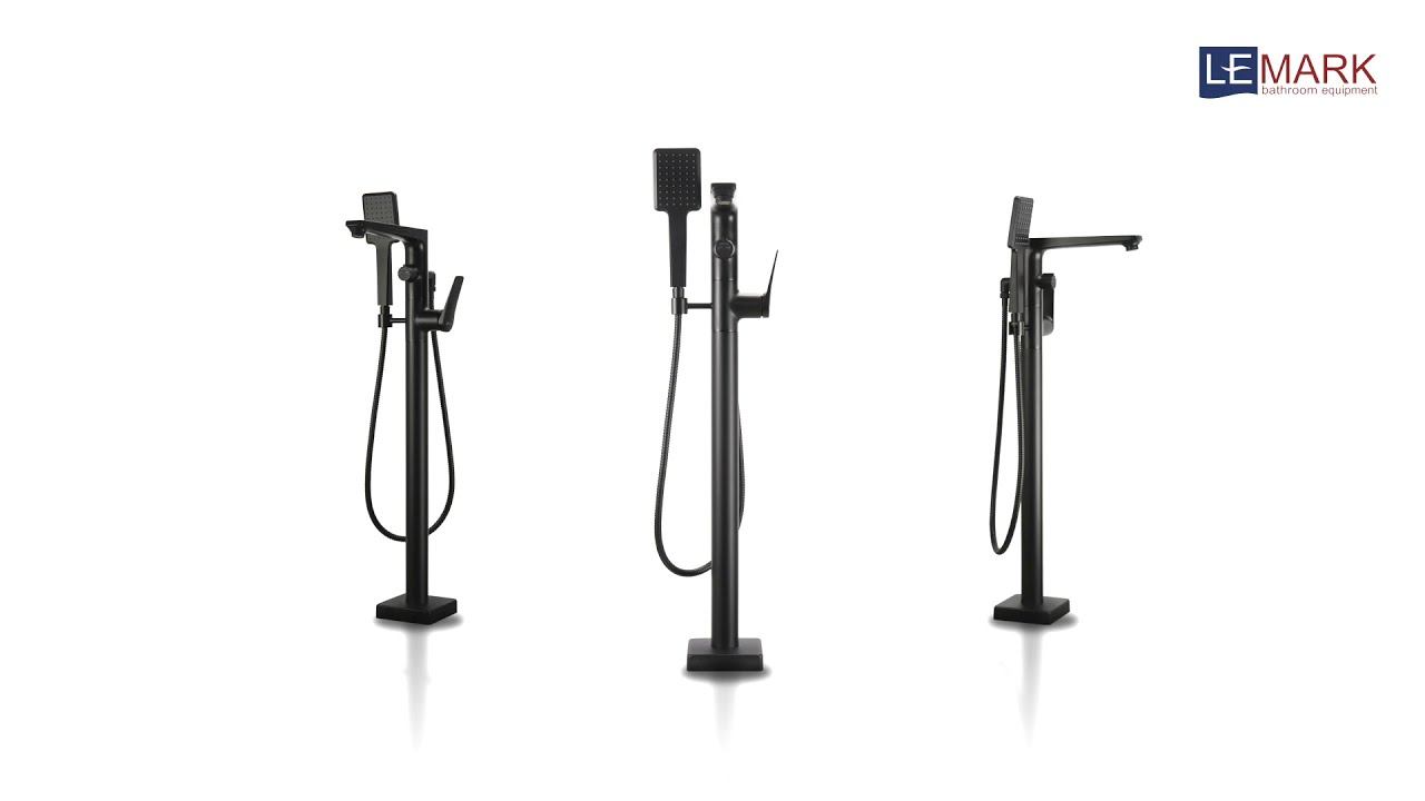 Смеситель для ванны напольный LEMARK BRONX LM3744BL смотреть онлайн