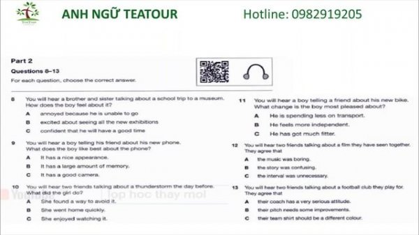 PET - B1 Preliminary 1 Authentic Practice Tests - PET Listening TEST 3 with ANSWER KEY