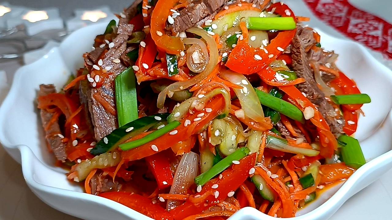 🔥 Салат Тайский Дракон - Мясной салат по-корейски на праздничный стол смотреть онлайн