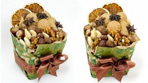 МИНИ БУКЕТ ИЗ ОРЕХОВ. ПОДАРОК СВОИМИ РУКАМИ ДЛЯ МУЖЧИНЫ