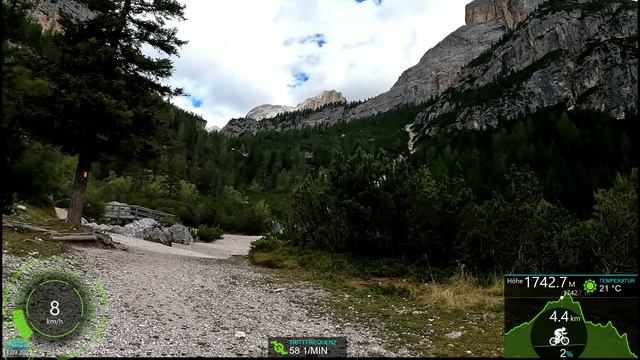 40 minute MTB Indoor Cycling Workout Sankt Kassian Dolomites Italy Garmin 4K Vid смотреть онлайн