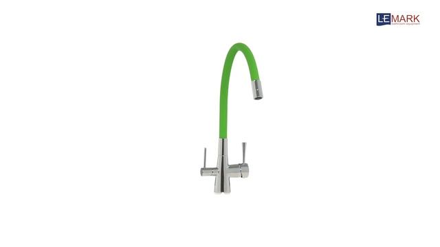 Смеситель для кухни с гибким изливом с подключением к фильтру LEMARK COMFORT LM3075C-Green смотреть онлайн