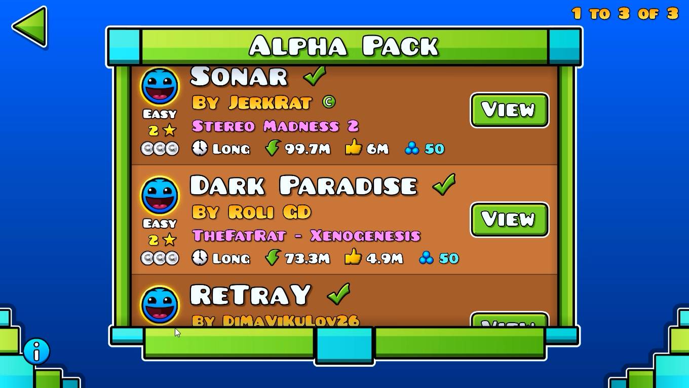 Alpha Pack All Geometry Dash 2.2 смотреть онлайн