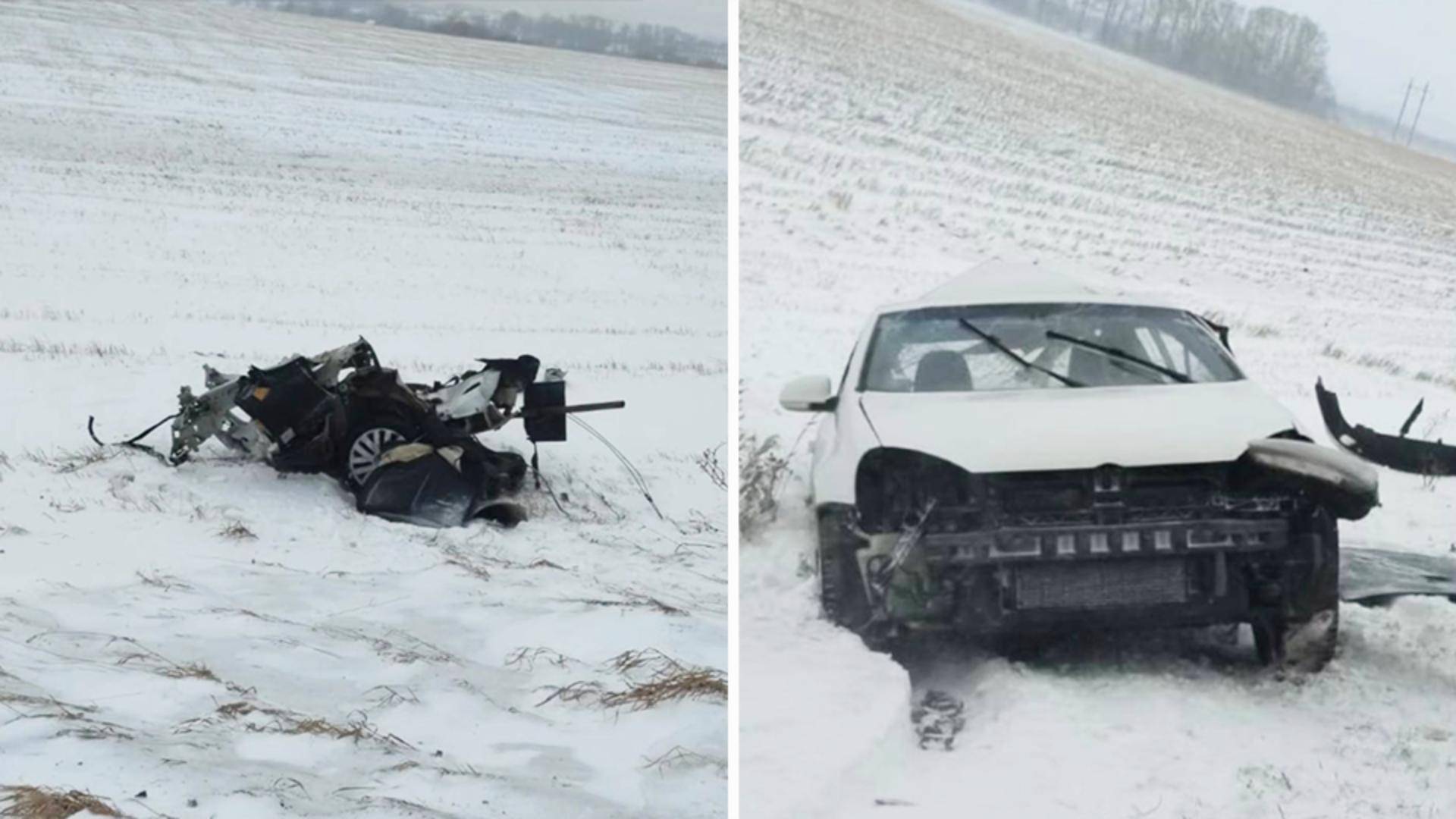 Автомобиль разорвало пополам при ударе об автобус в Башкирии смотреть онлайн