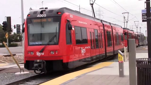 MTS Trolley - Siemens S70 UCSD Blue Line #4043 Departing Palomar Street смотреть онлайн