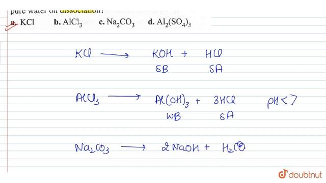 Which of the following salts will not change the `pH` of pure water on dissociation? смотреть онлайн