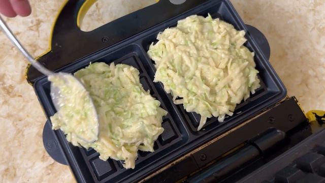 Вафли кабачковые с сыром. Обалденно вкусно. За 7 минут. смотреть онлайн