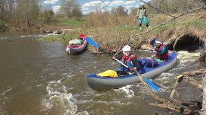река Лужа (Калужская) на излёте весеннего паводка на байдарках Викинг 4.7 1-2 мая 2021