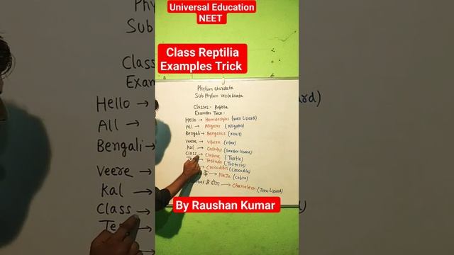 Phylum Chordata ll Class Reptilia Examples Trick ll Animal Kingdom ll NEET ll By Raushan Kumar смотреть онлайн