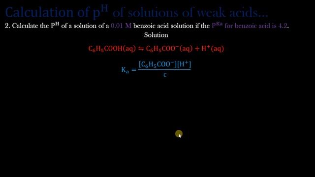 Ionization and Calculation of pH of solutions of weak acids смотреть онлайн