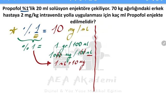 İlaç Hesaplama Örnekleri (Soru-6) Yüzdeli İlaçların Hesaplanması (Propofol Dozu Hesaplama) смотреть онлайн