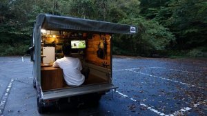 【車中泊】超狭い軽トラの荷台に超快適な部屋を載せて一人山奥で車中泊｜スーパーキャリィ｜ASMR