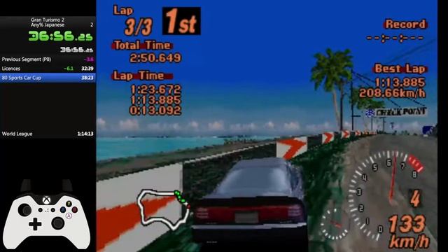 Gran Turismo 2 (Japan) Speedrun in 1:12:44 [Emu WR] смотреть онлайн