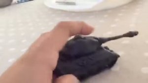 Танк Tiger II из пластилина в миниатюре