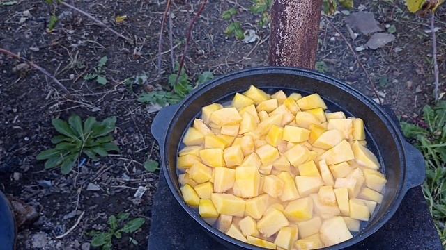 Тыквенная каша с пшёнкой в казане! смотреть онлайн