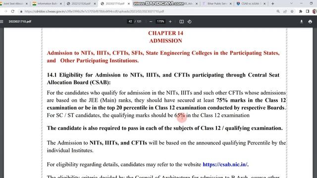 🔥🔥 JOSAA 2023 :🔥🔥 Class 12 - 75% Criteria for Admission in IITs, IIITs, NITs, CFTIs ?? 🔥🔥 смотреть онлайн