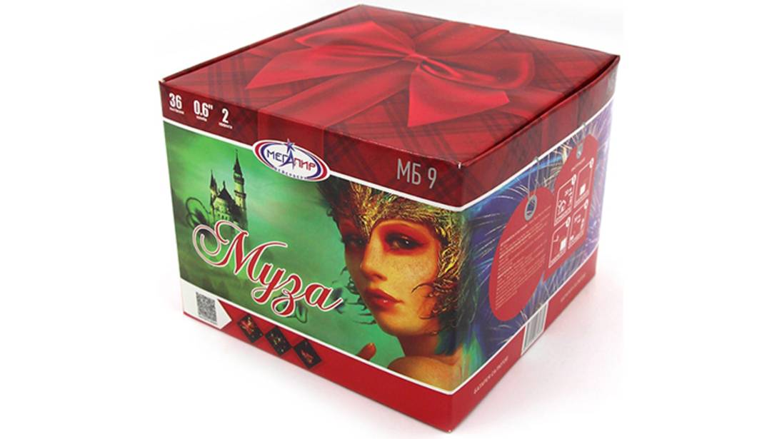 Фейерверк МБ9 Муза 36 залпов, калибр 0,6" смотреть онлайн