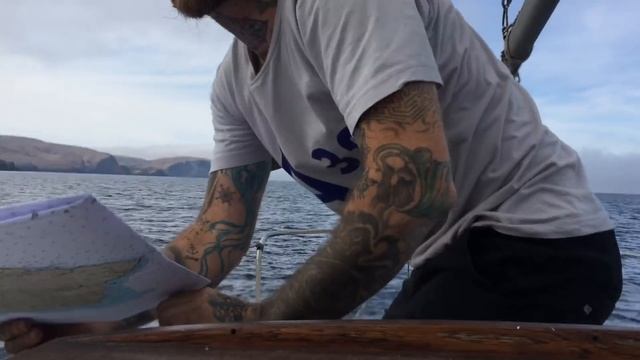 Sailing Vessel Triteia - Sailing Through Fog From Little Scorpion Anchorage To Catalina Island