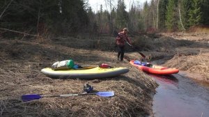 река Берёза (Тверская)  от Сидорово до Мостовой на байдарках. Апрель 2021.