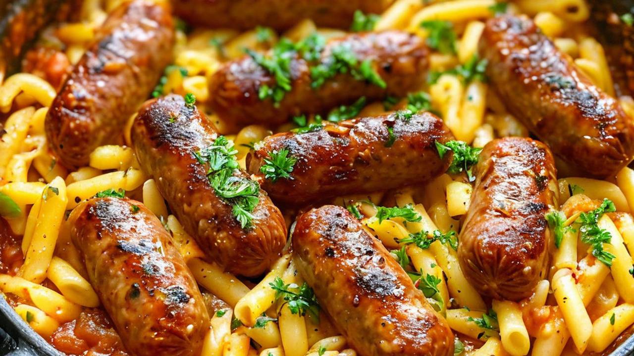 Идеальный ужин: Домашние сосиски и макароны в нежном соусе! смотреть онлайн