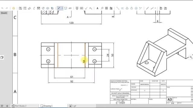 Створення КРЕСЛЕННЯ моделі у середовищі onShape завдання #1 смотреть онлайн